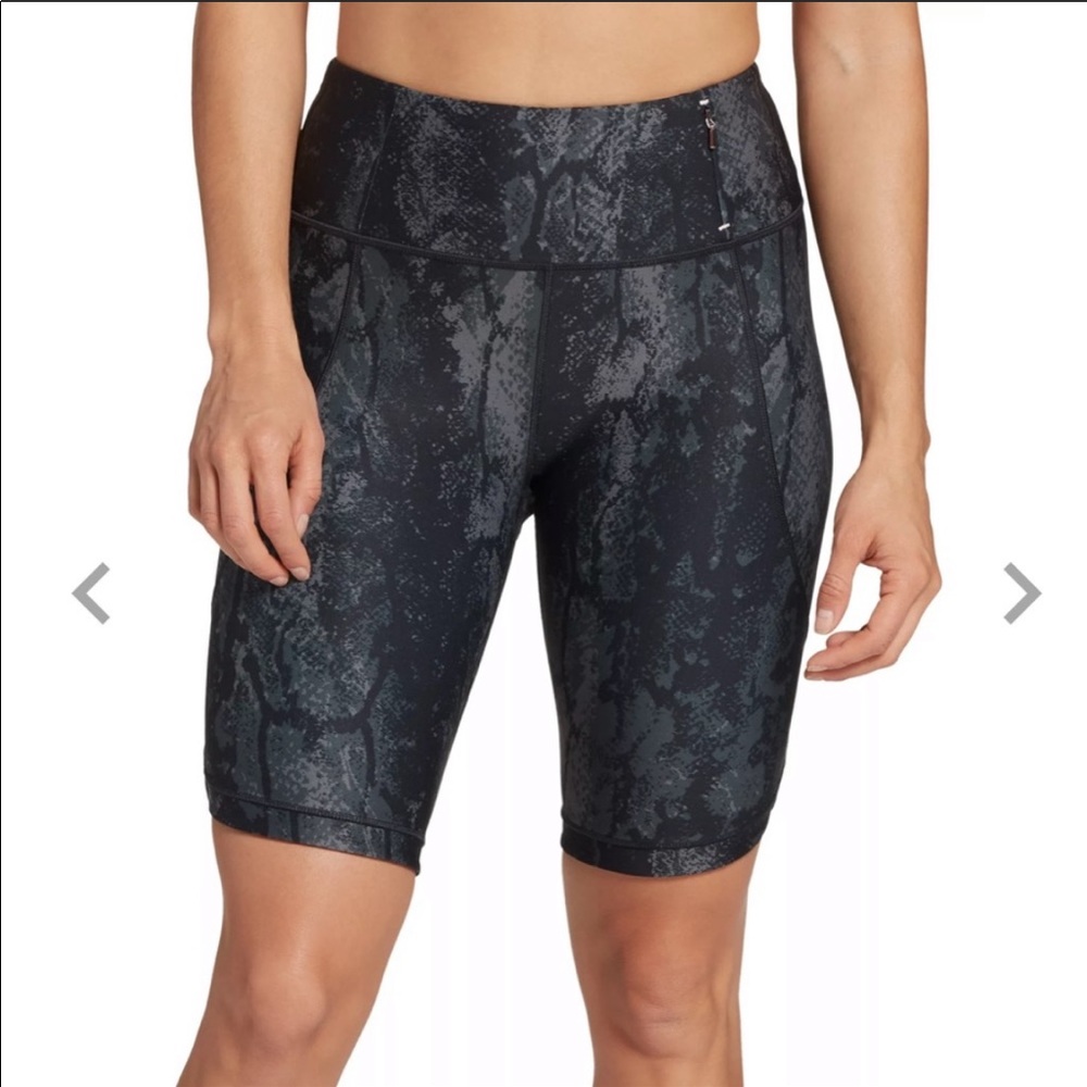 Calia high rise black python bike shorts size M